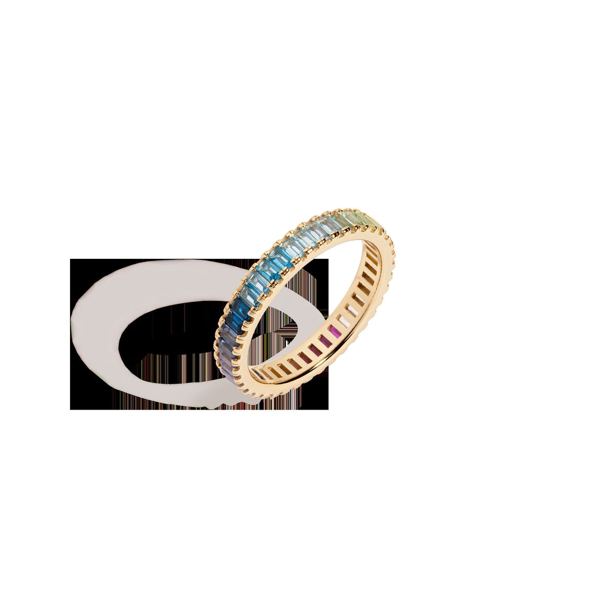 Ombré Rainbow Baguette Eternity Ring