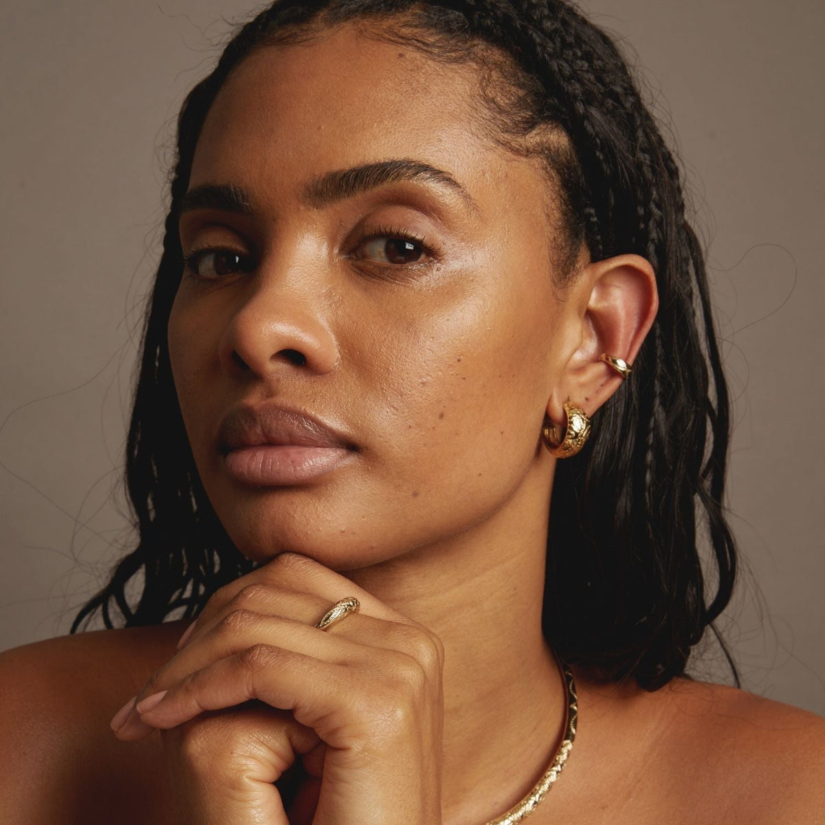Aurate x Frye: Western Stitch Hoop Earrings