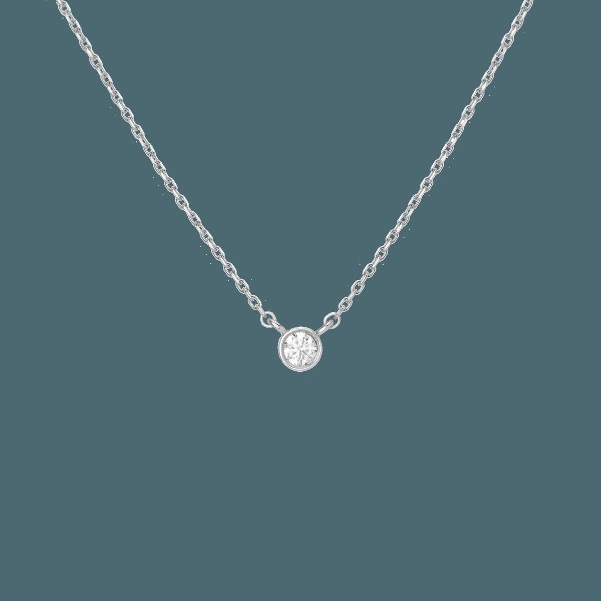 Medium Diamond Bezel Necklace