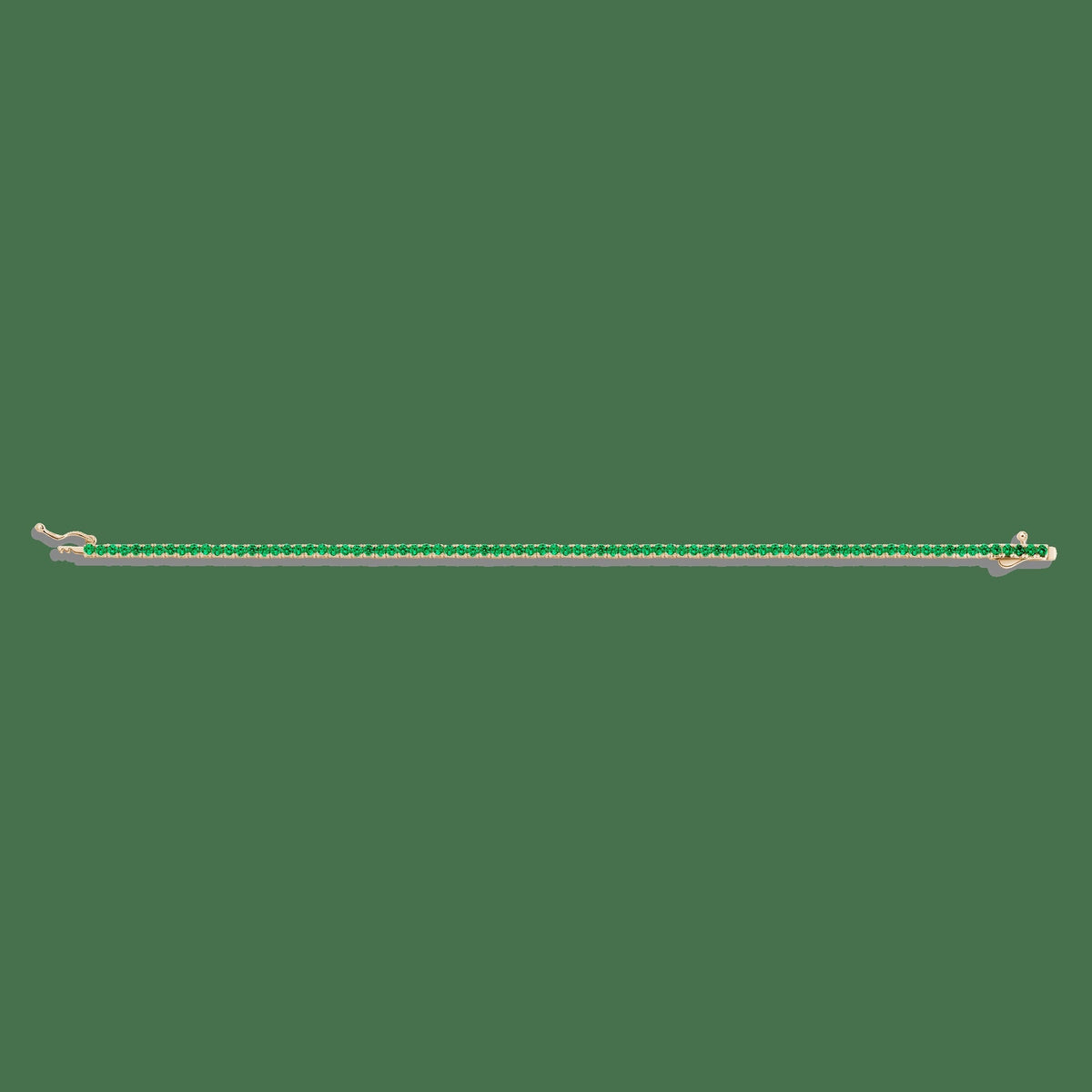 Lab Grown Green Emerald Tennis Bracelet