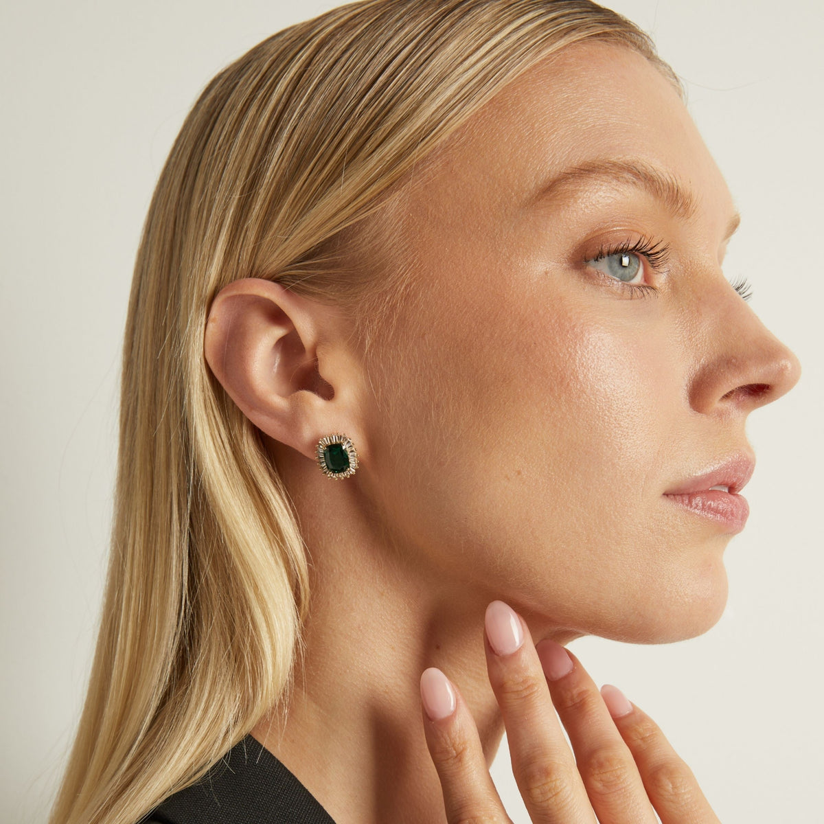 Lab Grown Green Emerald Alexandra Earrings