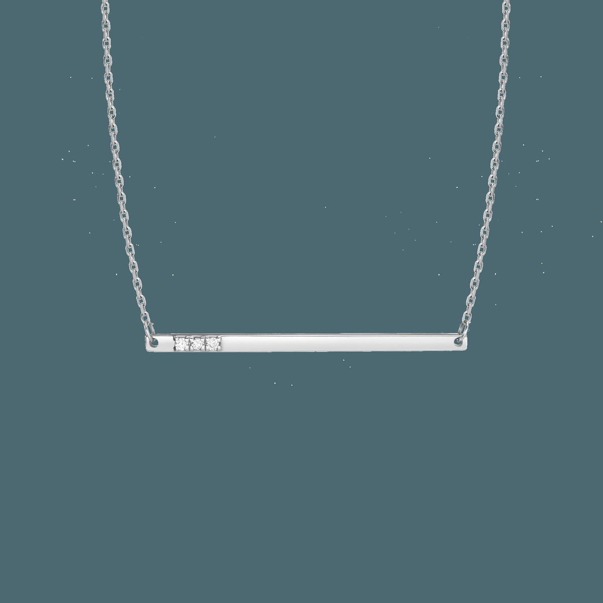 Gold Bar Necklace With Diamonds