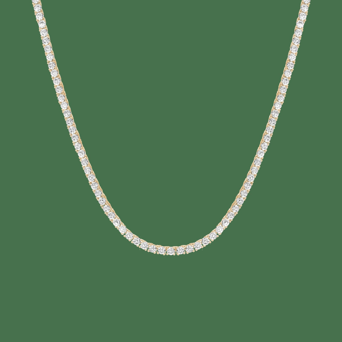 Lab Grown White Sapphire Tennis Necklace - 13ct