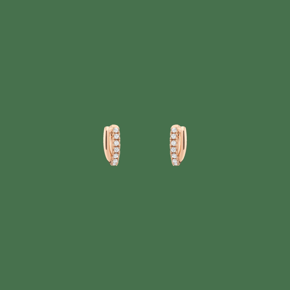 Diamond Crossover Huggie Earrings