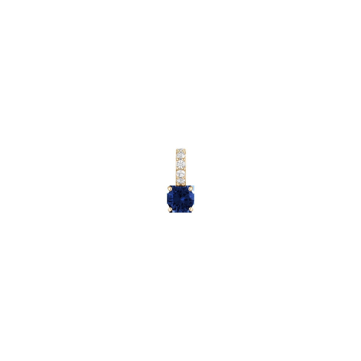 Round Cut Tennis Charm Pendant