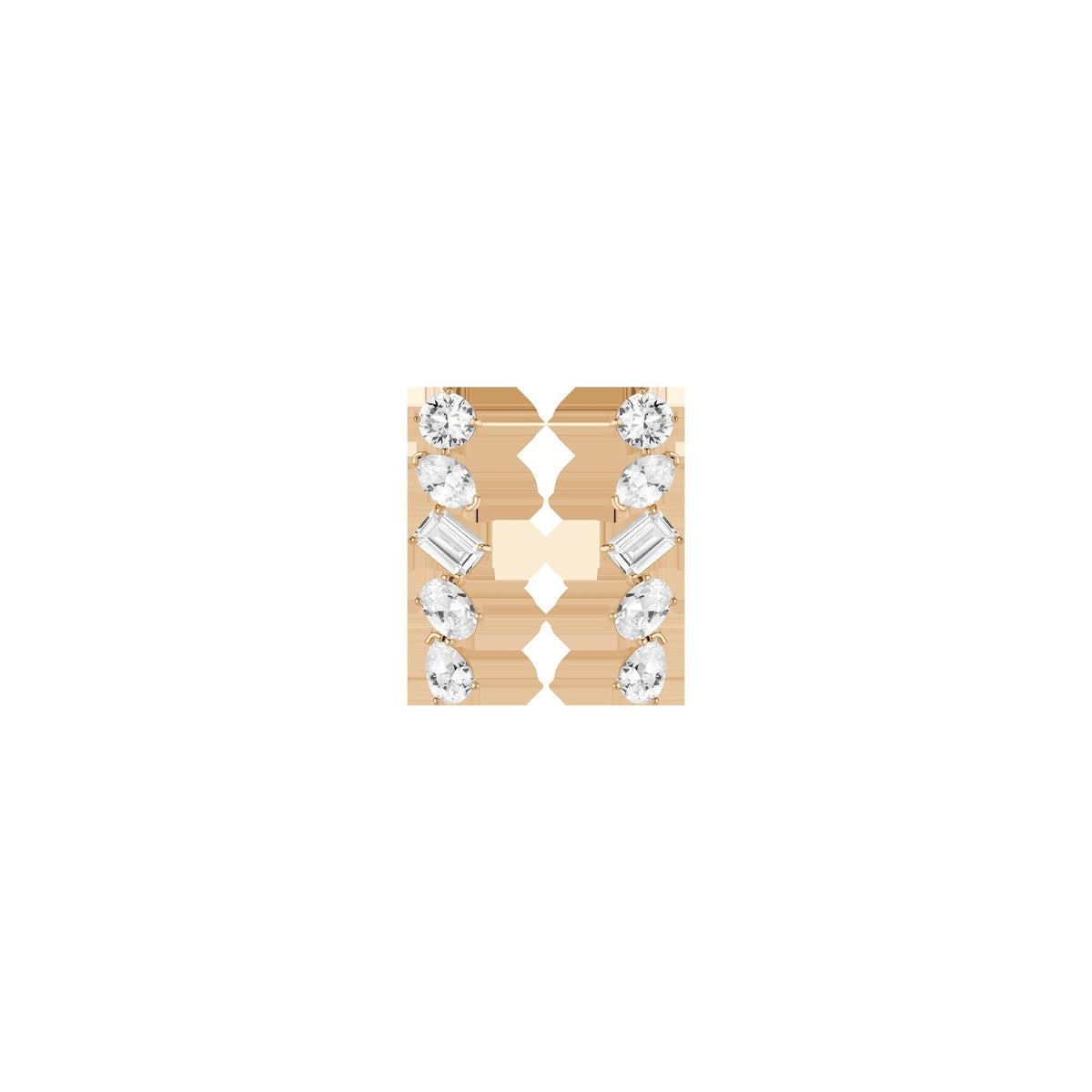 Lab Grown White Sapphire Mixed Shape Tennis Earrings