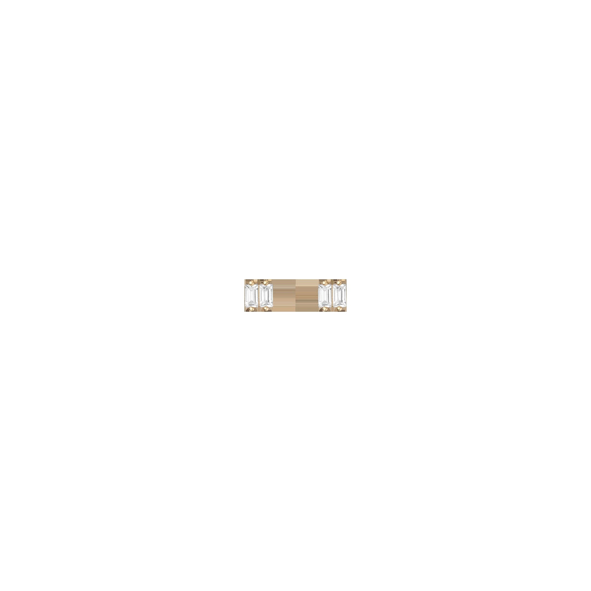 Lab Grown White Sapphire Stacked Baguette Earrings