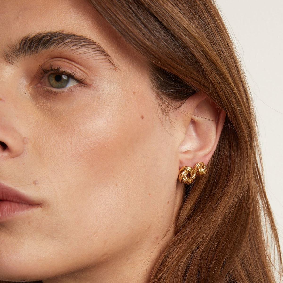 Gold Knot Stud Earrings