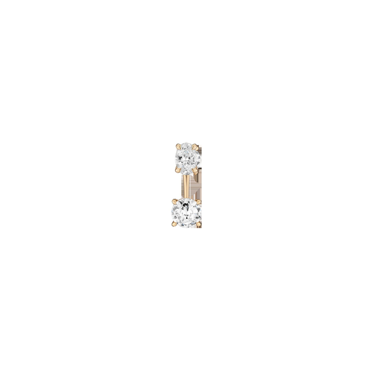 Lab Grown Diamond Ear Jacket - 1ct Round Bottom Stone