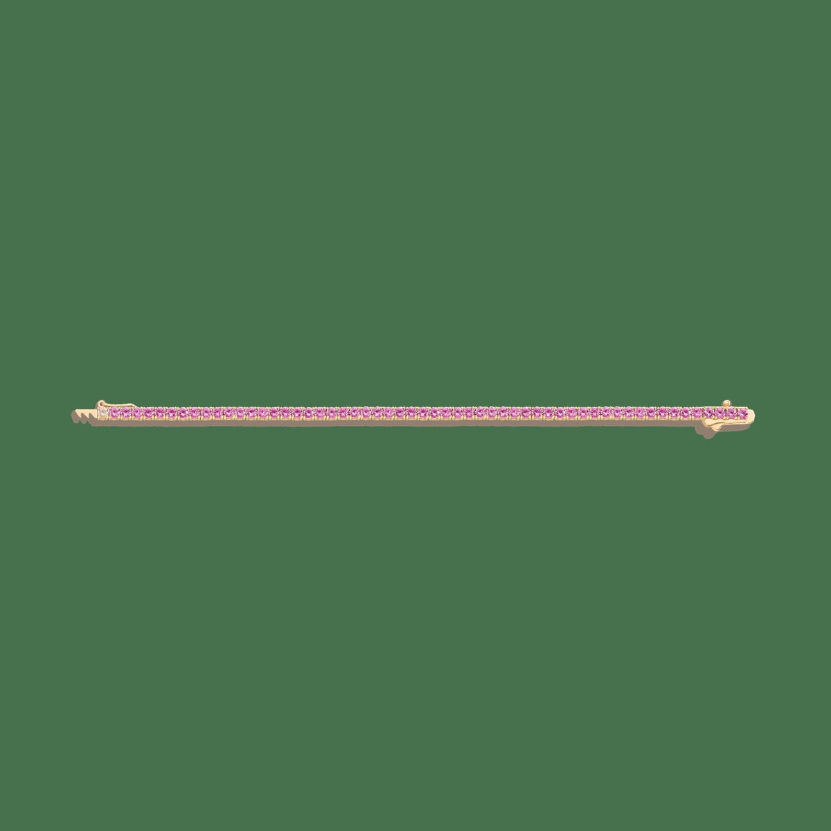 Lab Grown Pink Sapphire Tennis Bracelet