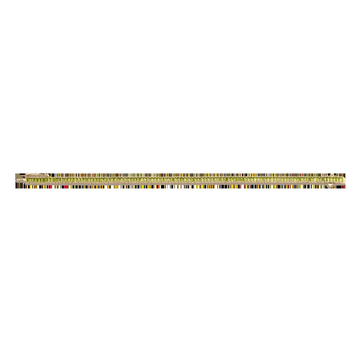 Lab Grown Green Peridot Baguette Tennis Bracelet