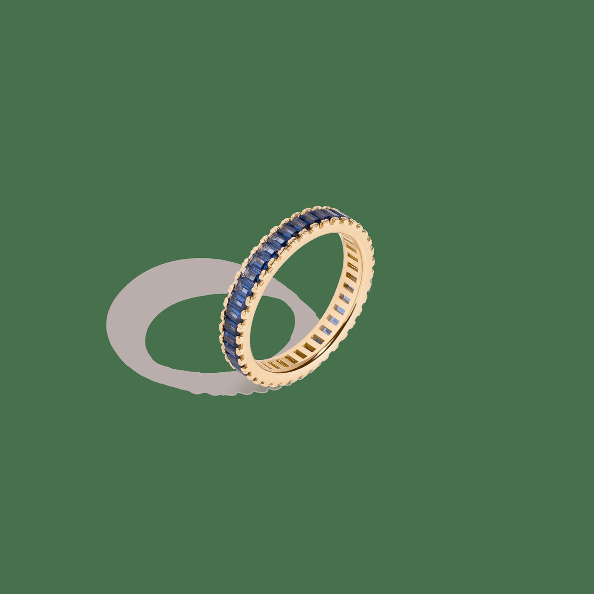 Lab Grown Blue Sapphire Baguette Eternity Ring