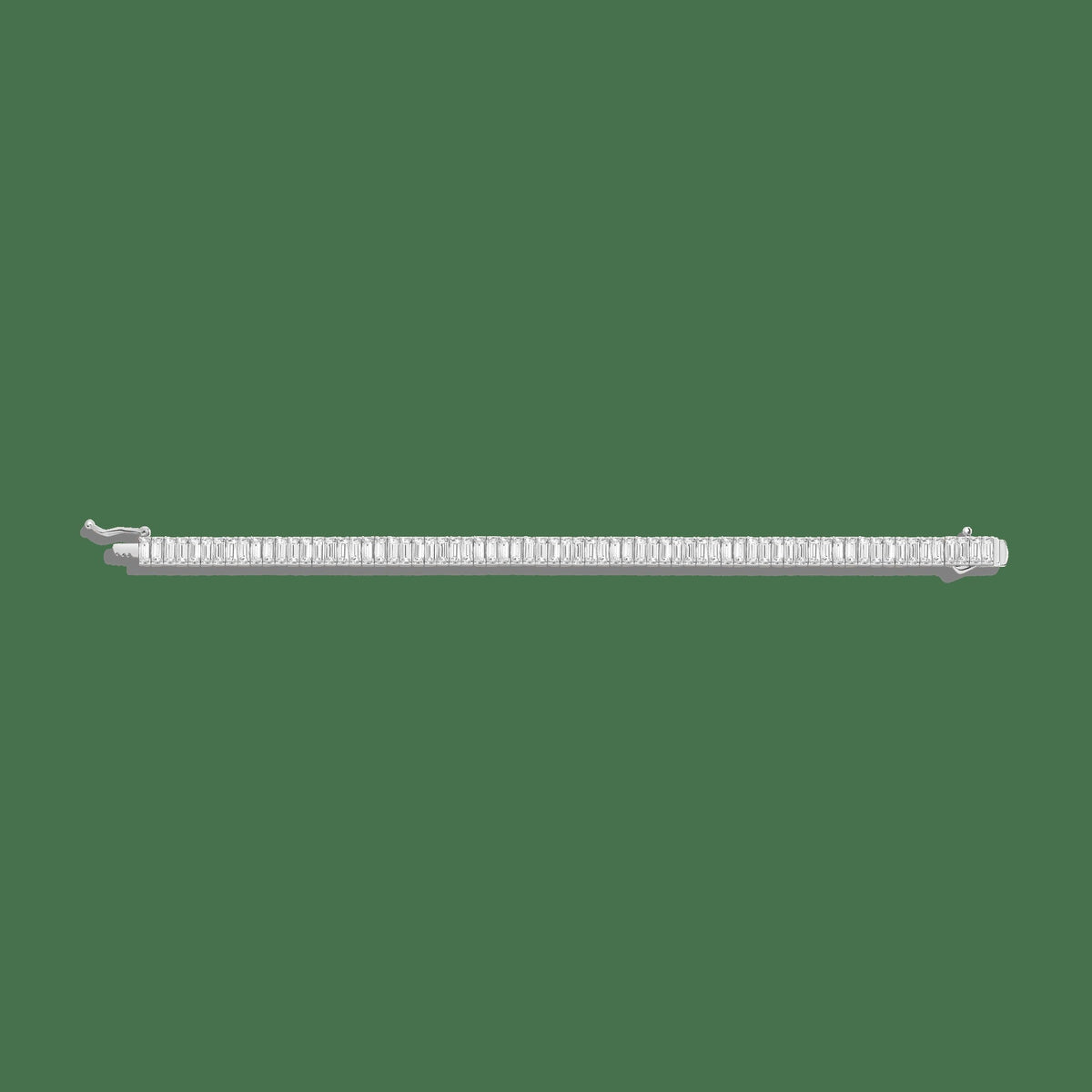 Lab Grown White Sapphire Baguette Tennis Bracelet - 12ct