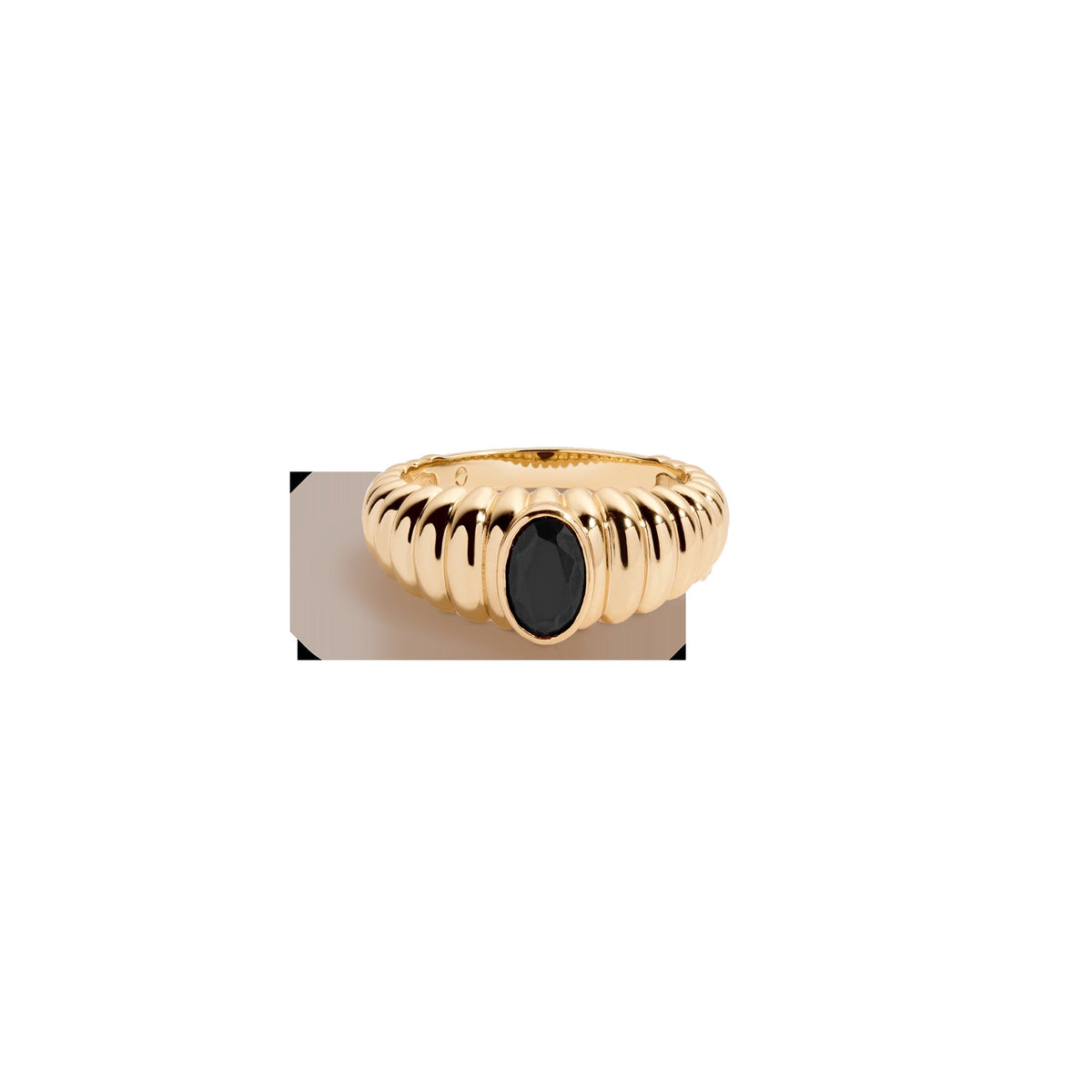 Lab Grown Black Sapphire Art Deco Ring