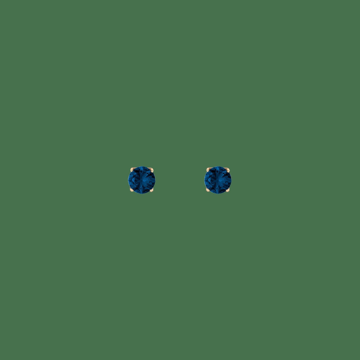 Round Gemstone Solitaire Stud Earrings
