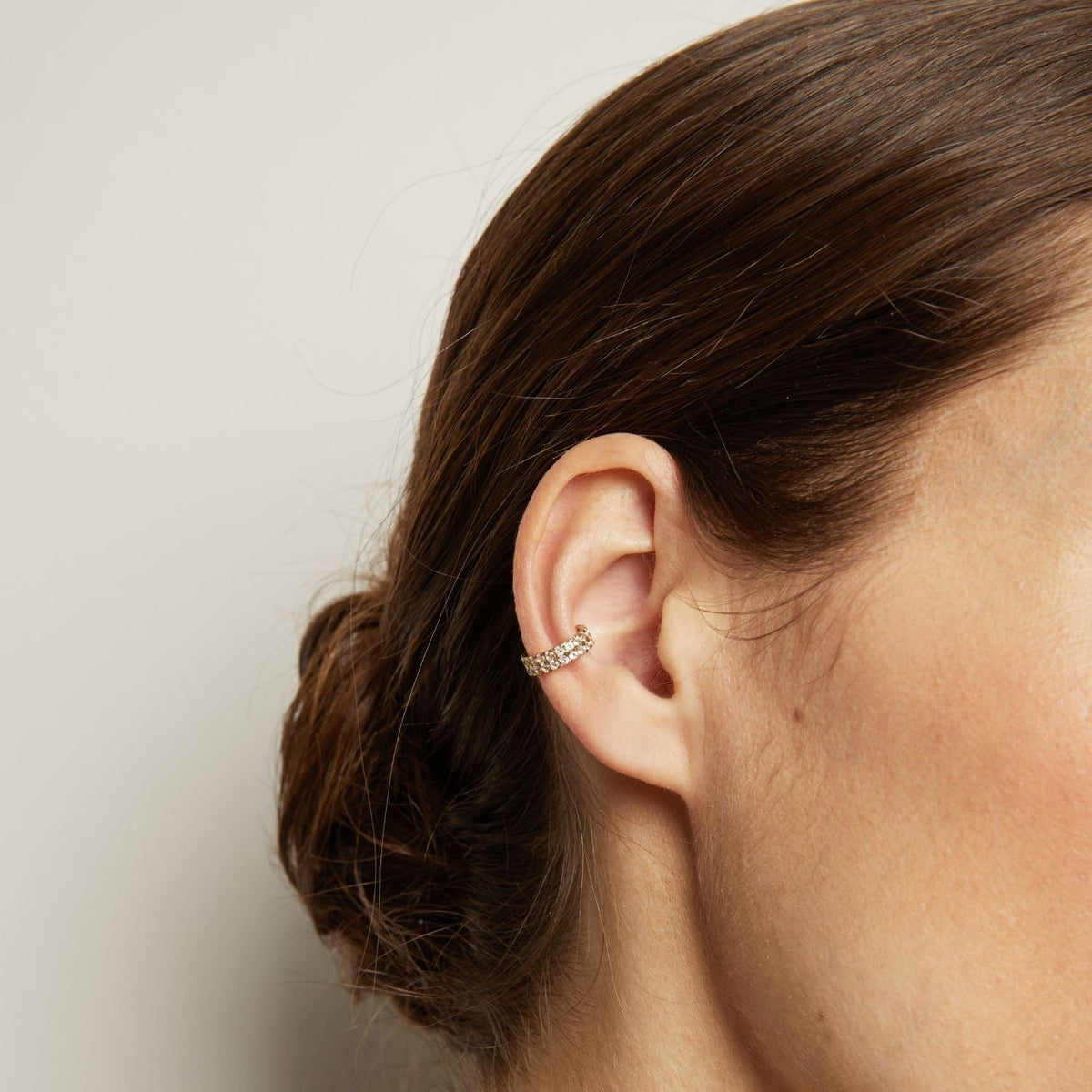 Lab Grown White Sapphire Double Ear Cuff