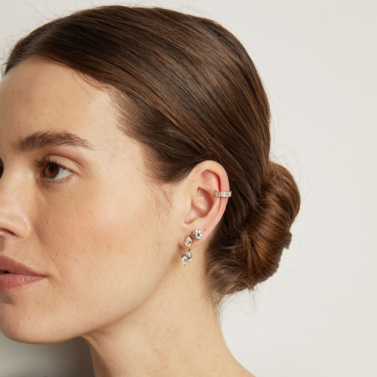 Lab Grown White Sapphire Double Ear Cuff