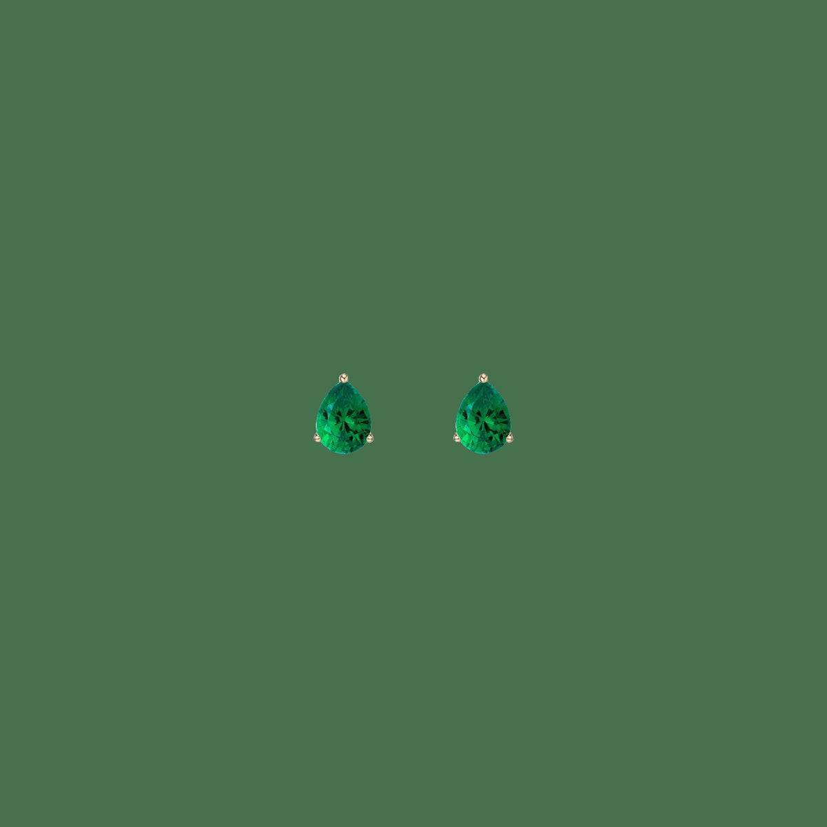 Pear Gemstone Solitaire Stud Earrings