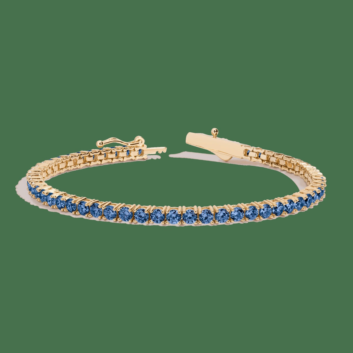Lab Grown Blue Sapphire Tennis Bracelet