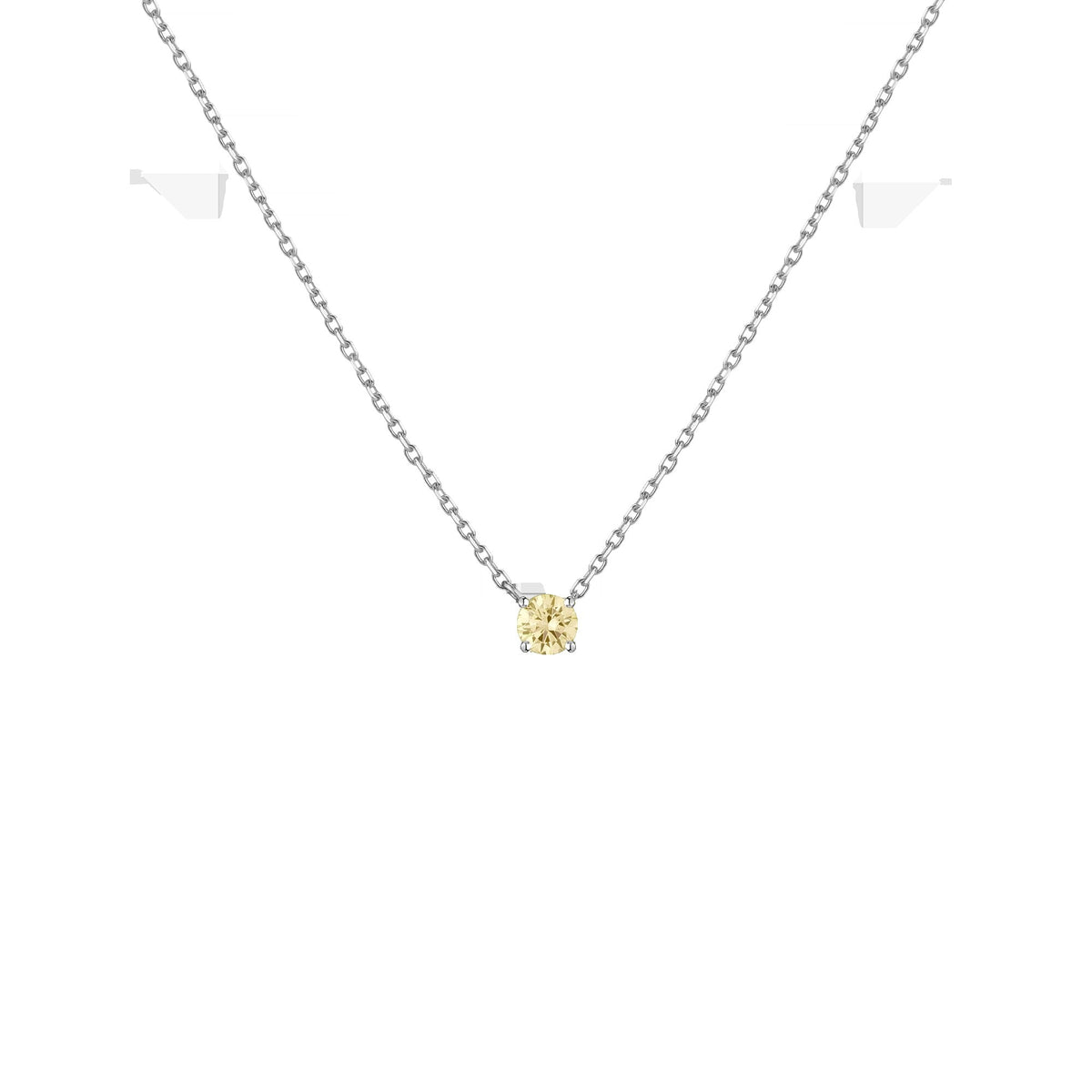 Lab Grown Yellow Diamond Solitaire Necklace