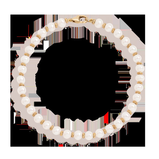 Aurate x Marilyn Monroe: Gold Knot Pearl Bracelet
