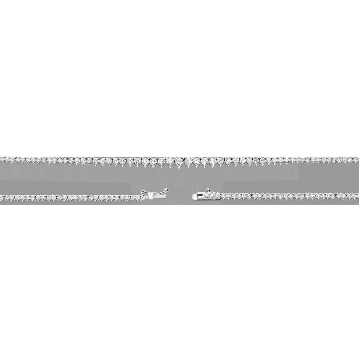 Everyday Three-Prong Graduated Tennis Necklace