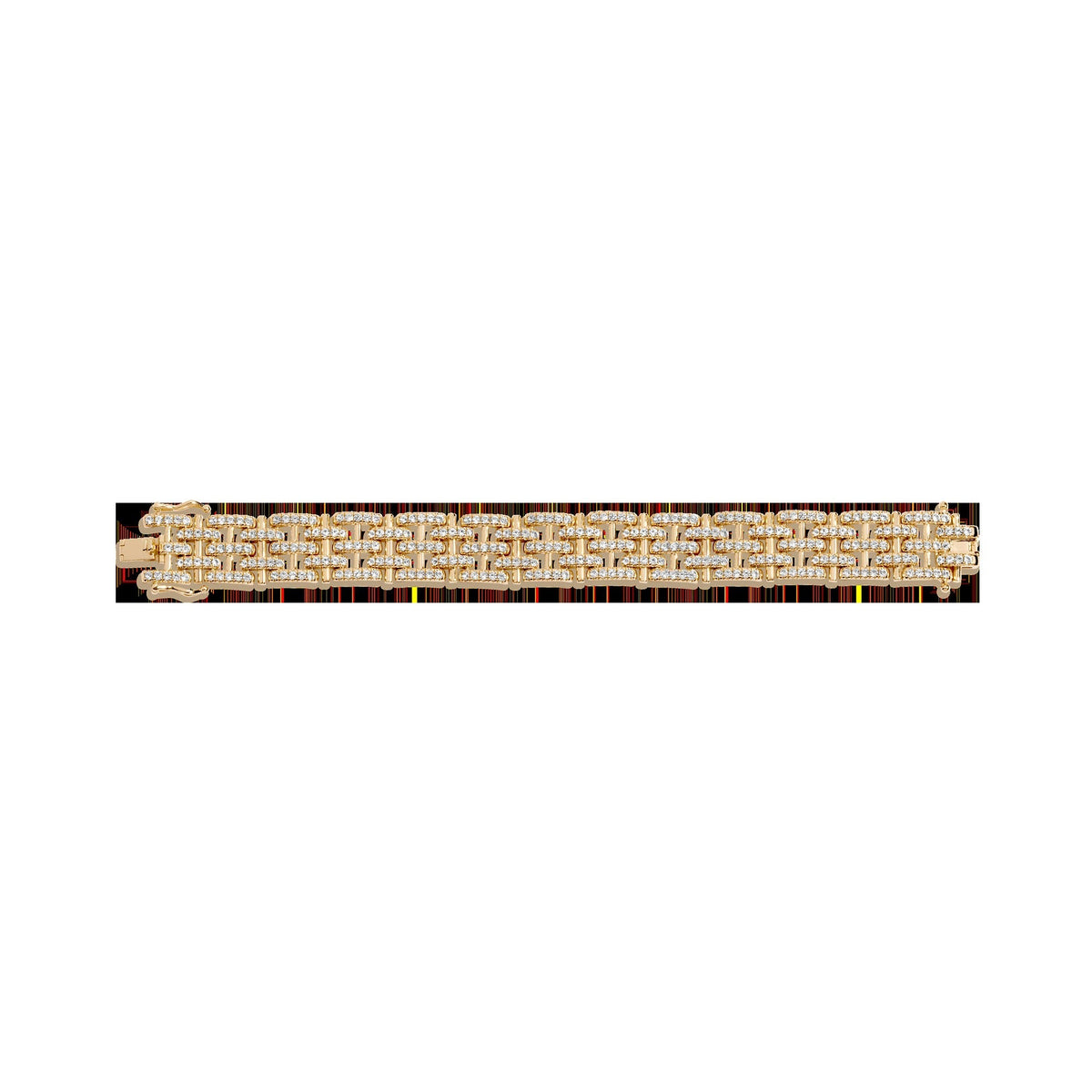 Lab Grown White Sapphire Panther Chain Link Bracelet