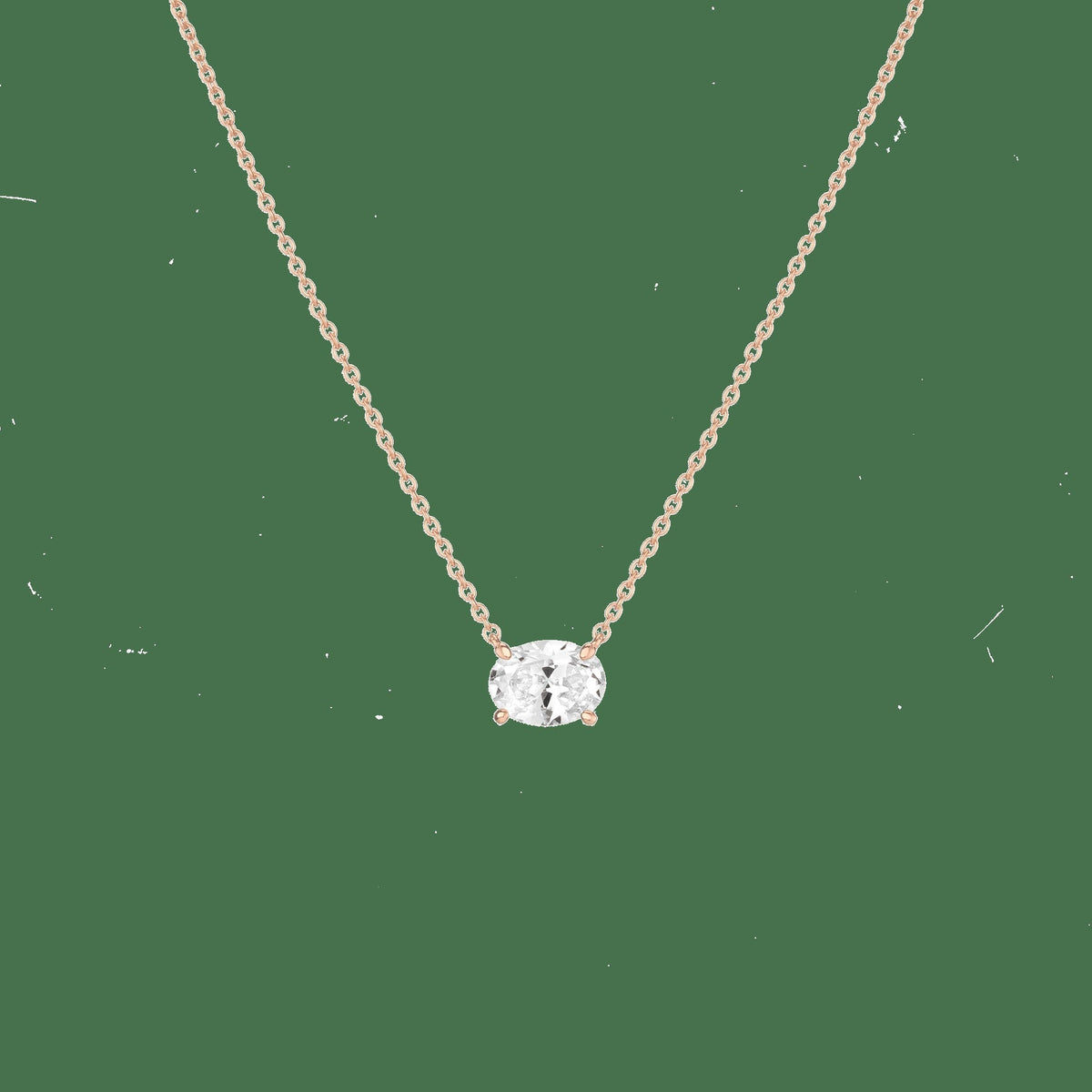 Oval Gemstone Solitaire Necklace