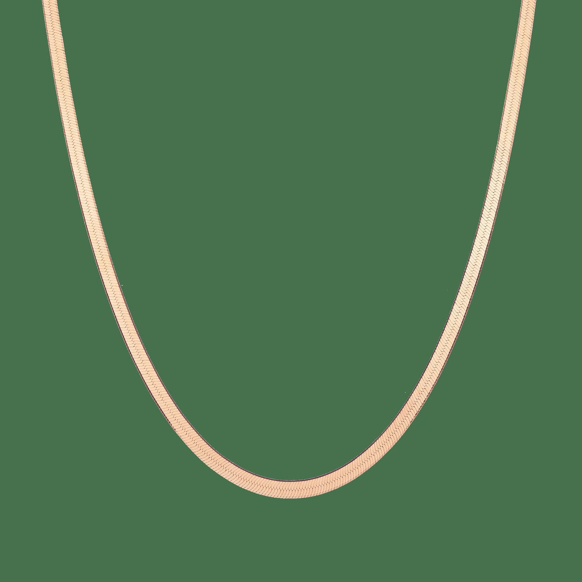 Gold Herringbone Chain Necklace