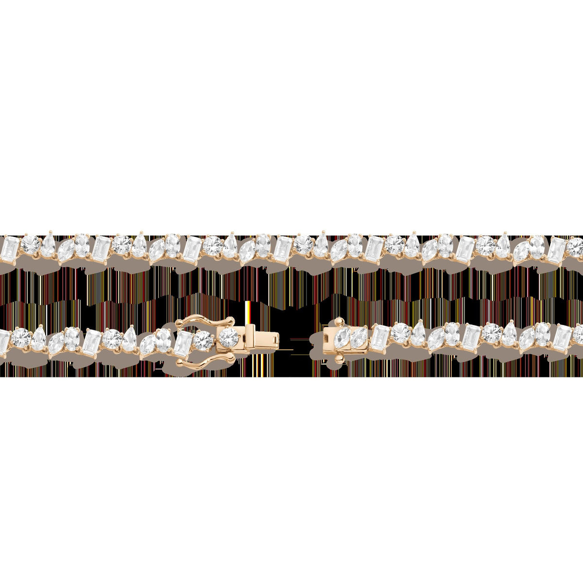 Lab Grown White Sapphire Mixed Shape Tennis Necklace