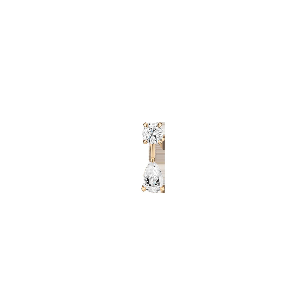 Lab Grown Diamond Ear Jacket - 1ct Pear Bottom Stone