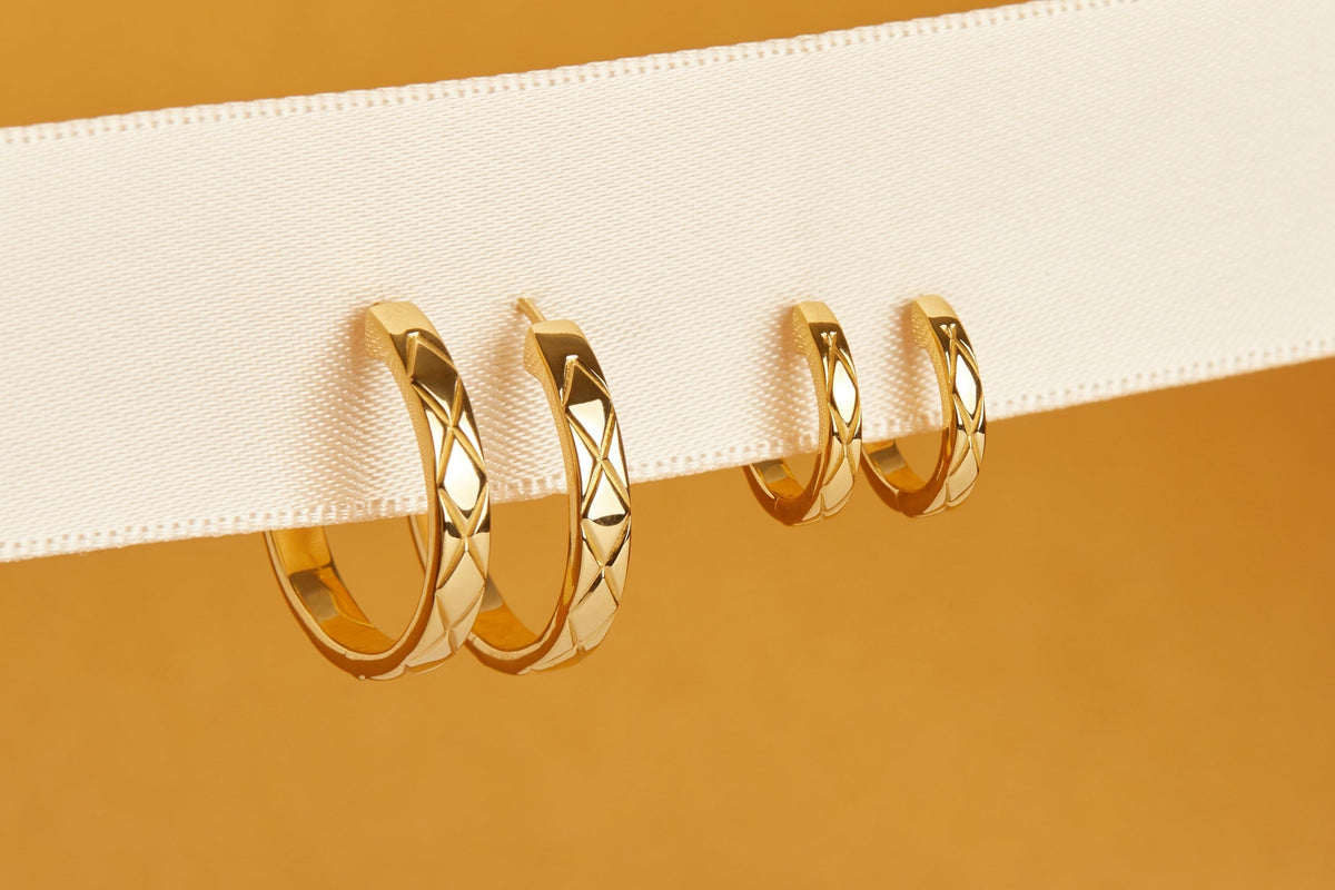 Quilted Gold Huggies