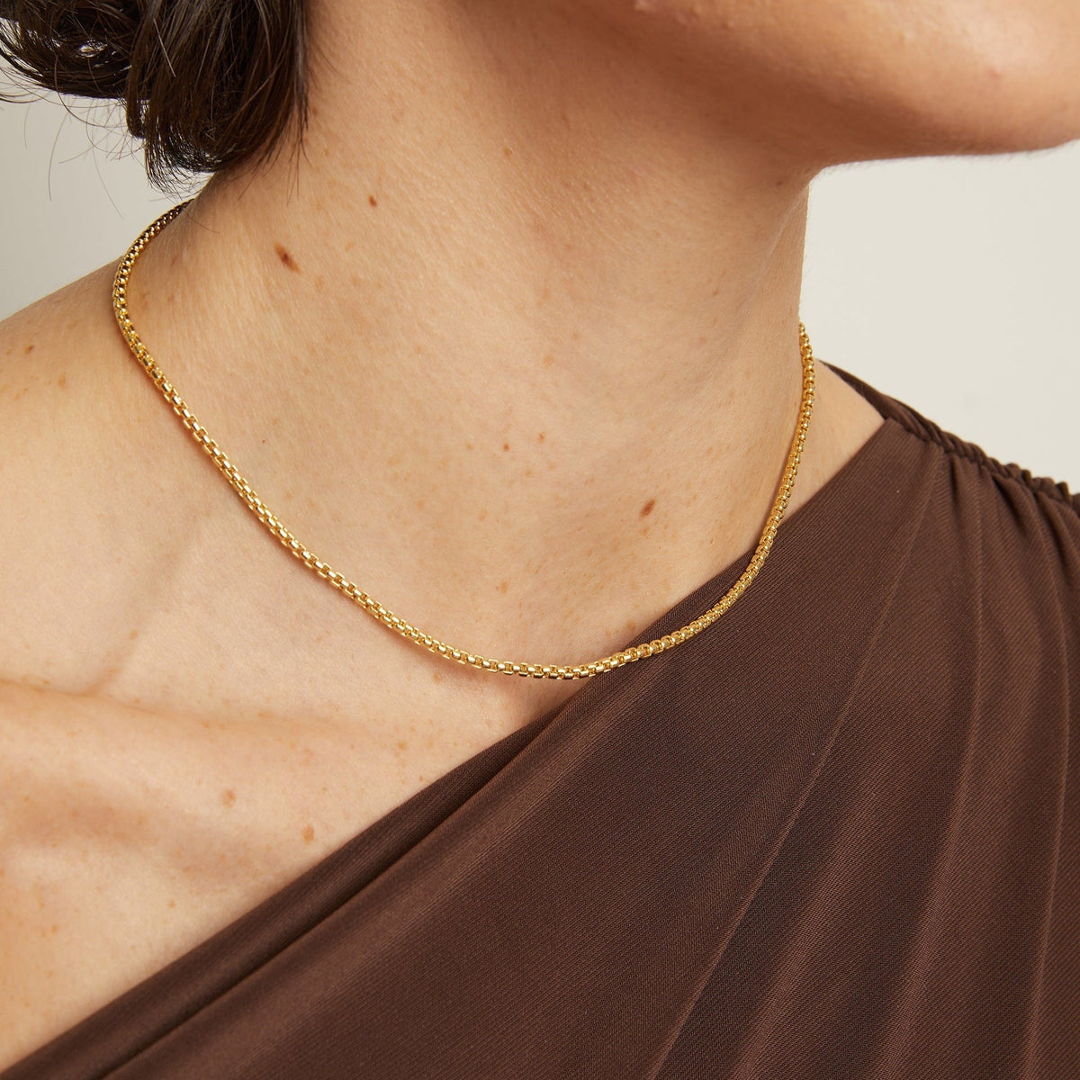 Round Box Chain Necklace