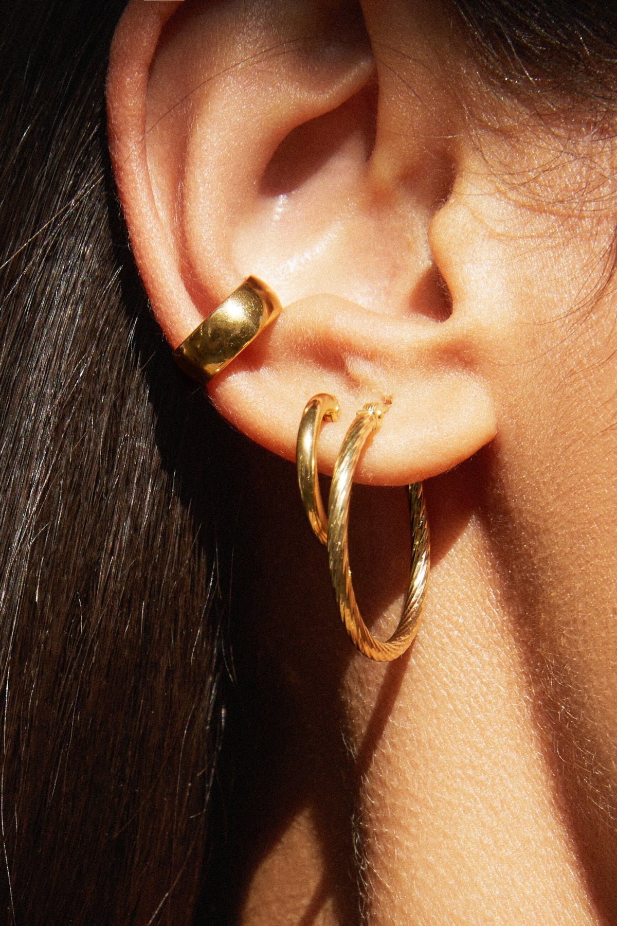 Thin Twisted Hoop Earrings
