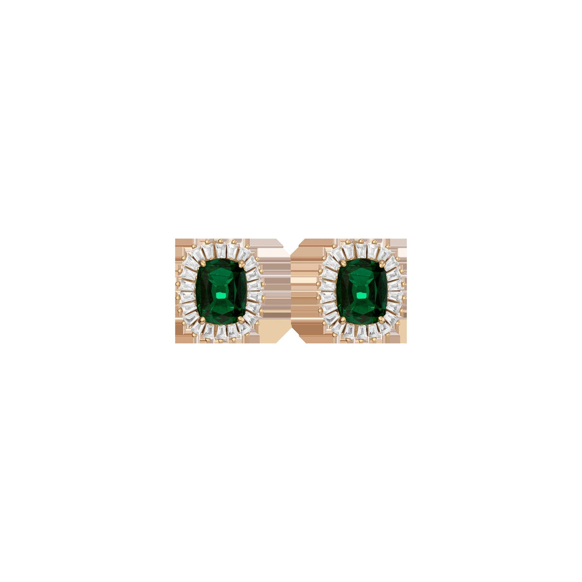 Lab Grown Green Emerald Alexandra Earrings