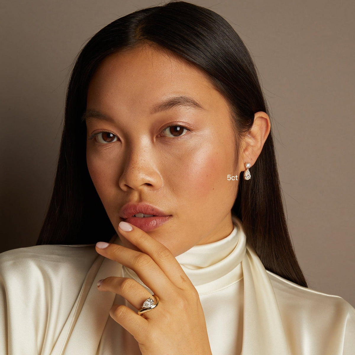 Lab Grown Diamond Pear Drop Earrings