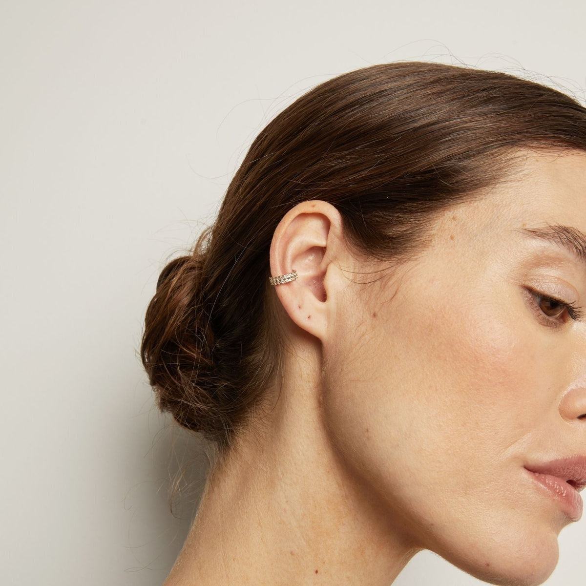 Lab Grown White Sapphire Double Ear Cuff