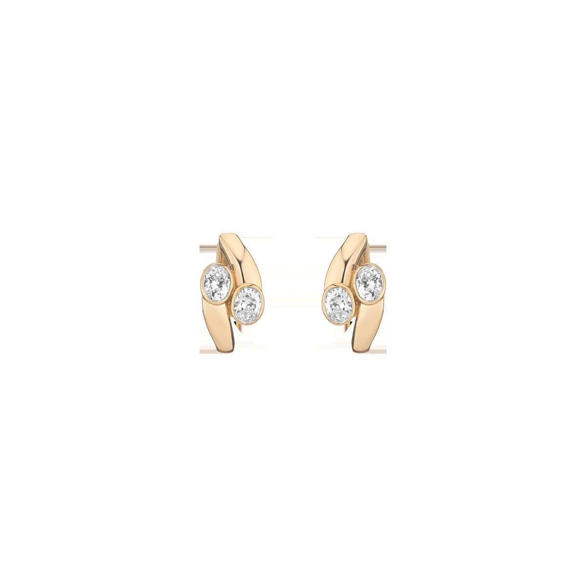 Lab Grown White Sapphire Ellipse Earrings