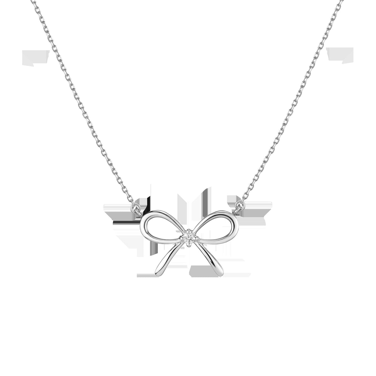 Lab Grown Diamond Bow Necklace