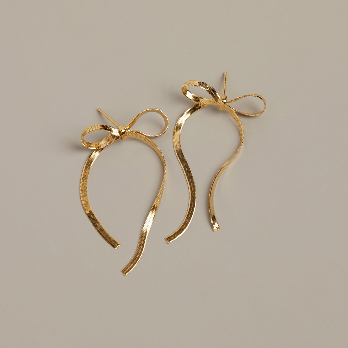 Herringbone Bow Earrings