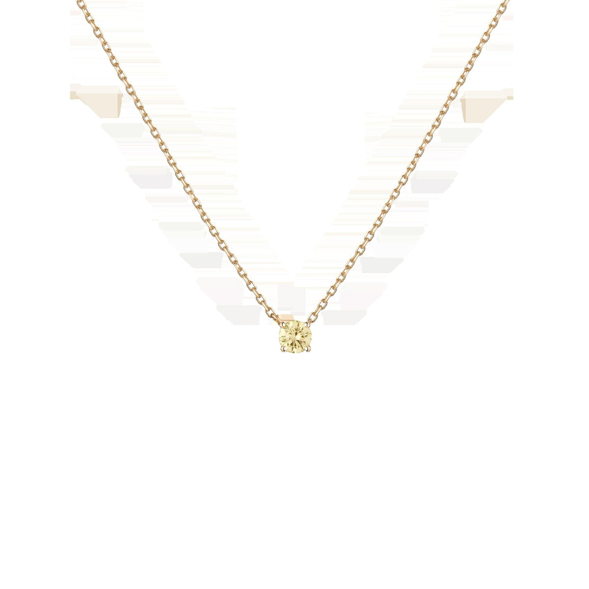 Lab Grown Yellow Diamond Solitaire Necklace