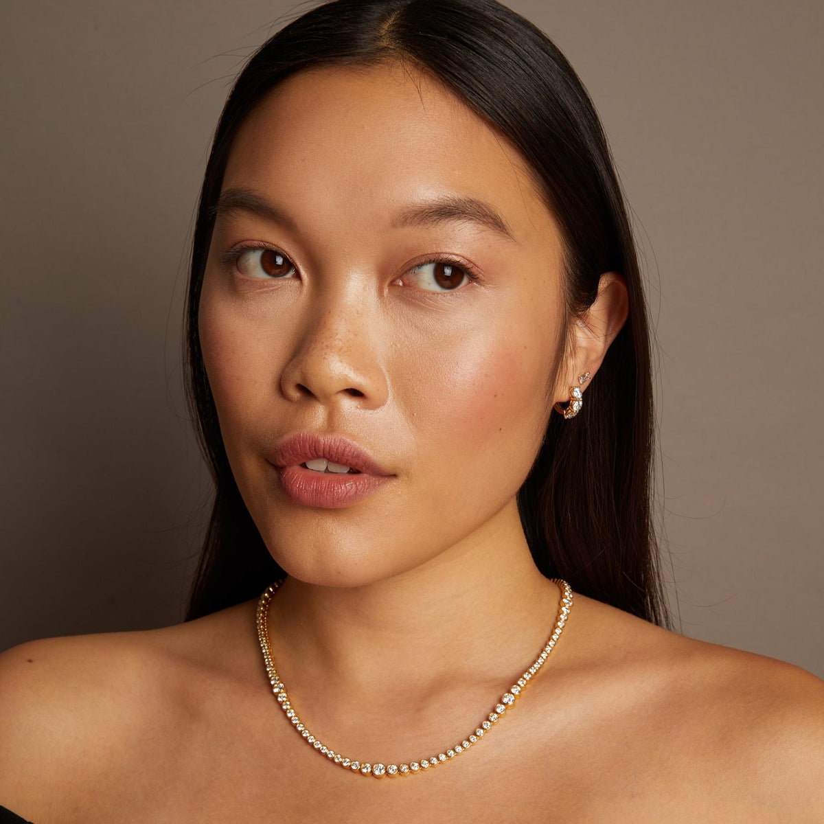 Round Lab Grown Diamond Huggie Earrings