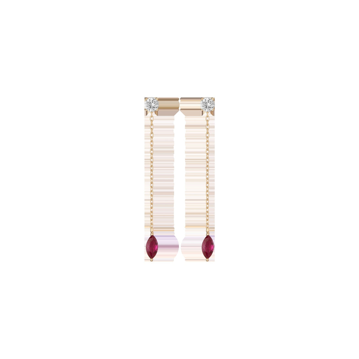 Aurate x Marilyn Monroe: Lab Grown Red Marquise Earring Threader