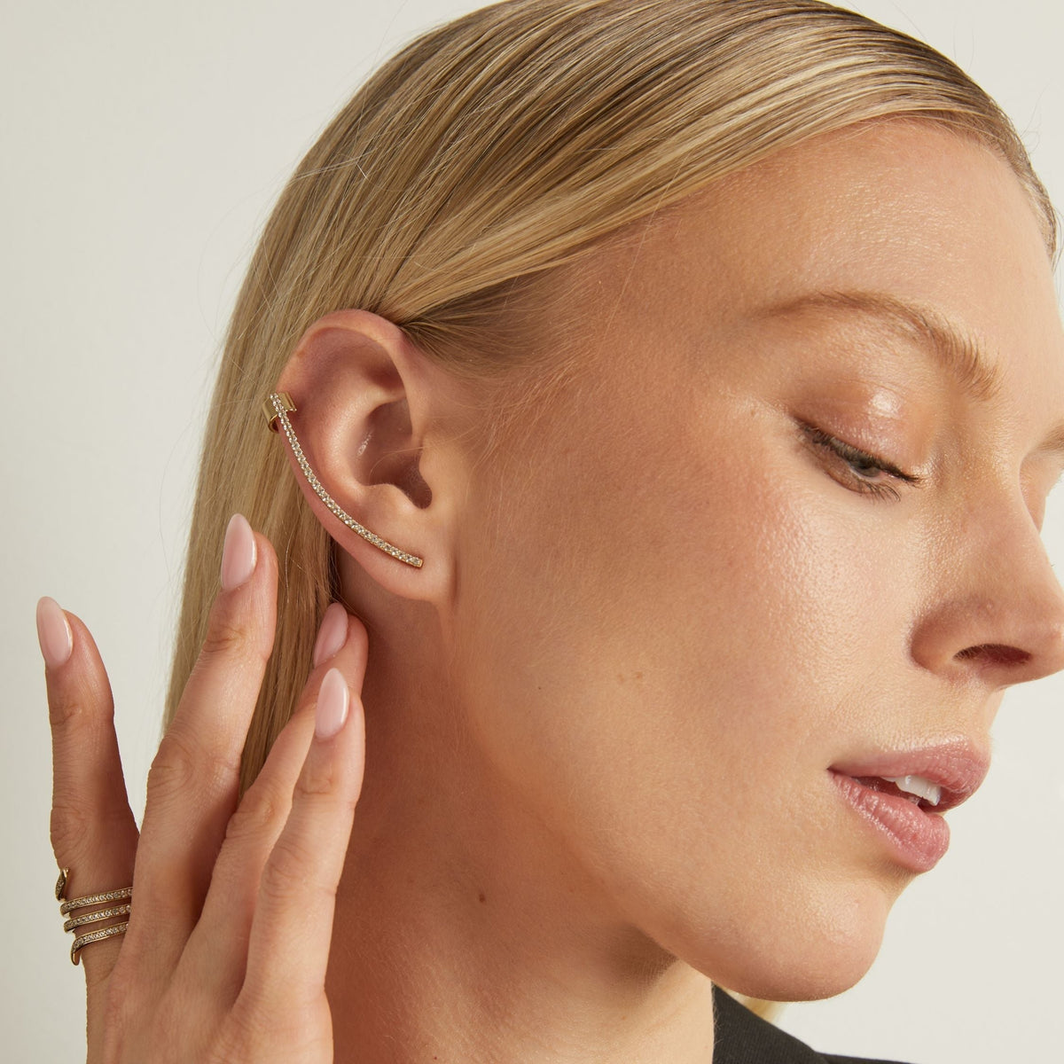 Archival Path Ear Climber Cuff