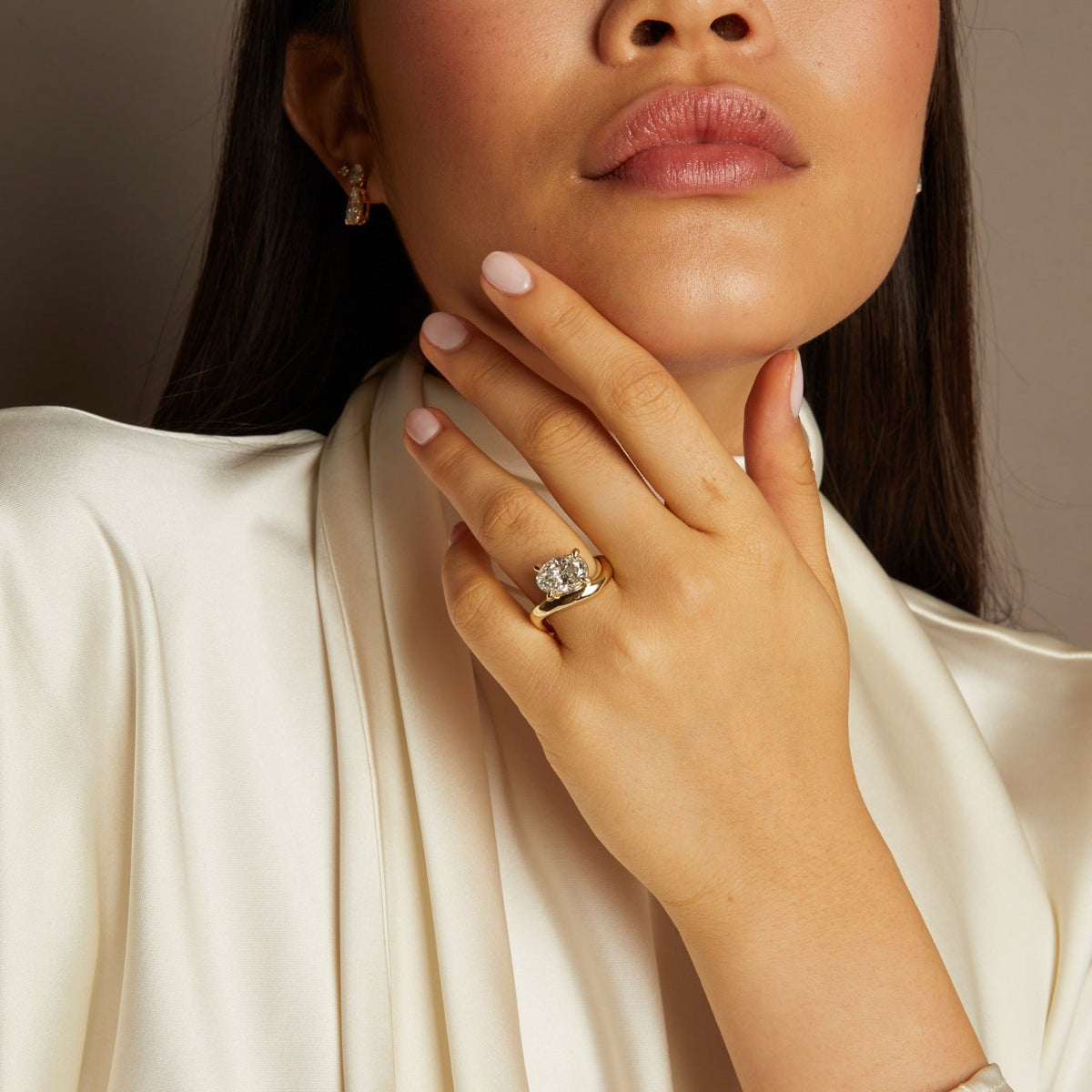 3ct Oval Lab Grown Diamond Floating Ring