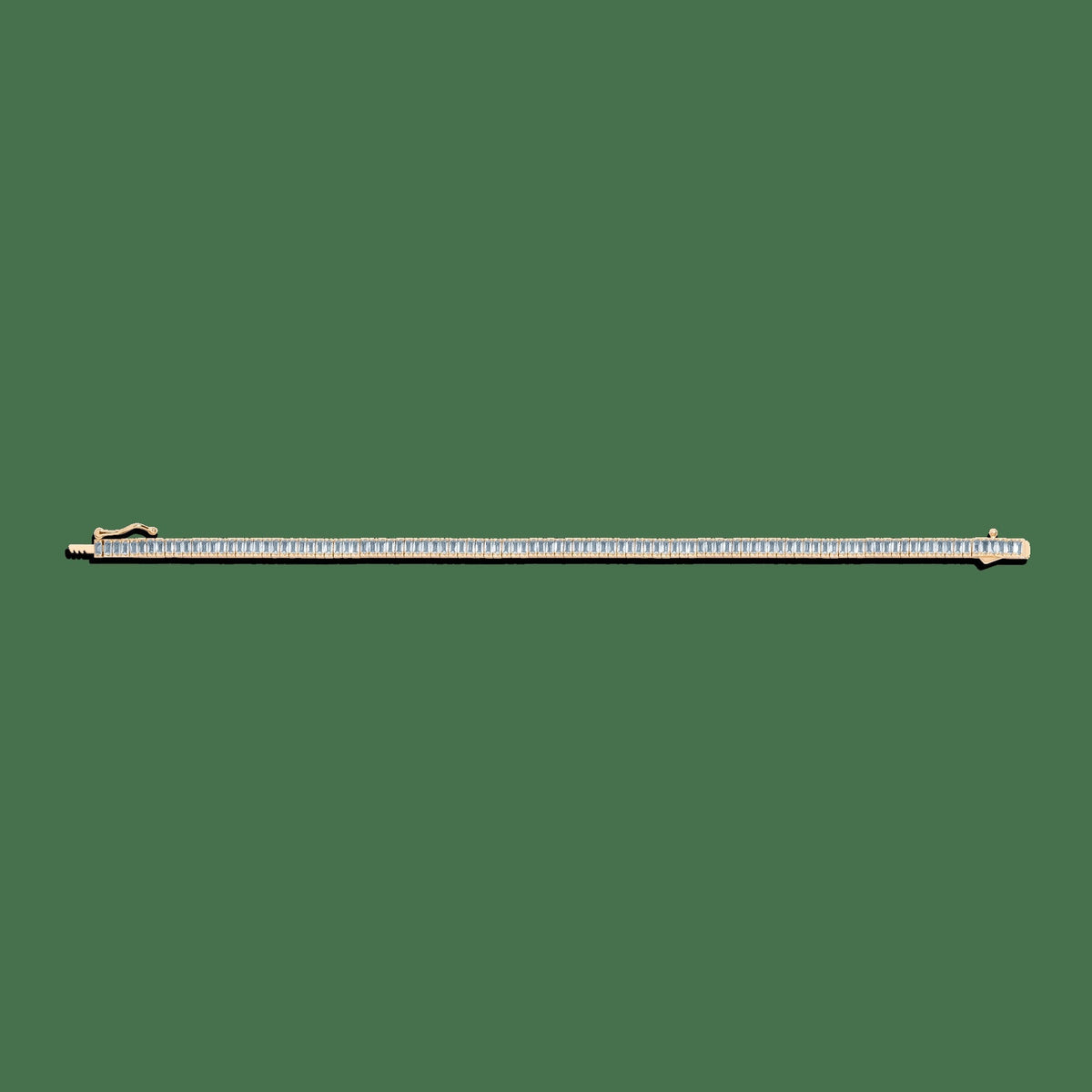 Lab Grown Aquamarine Baguette Tennis Bracelet