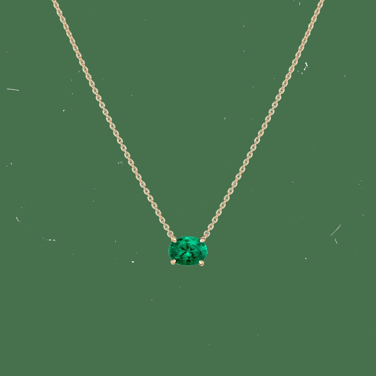 Oval Gemstone Solitaire Necklace