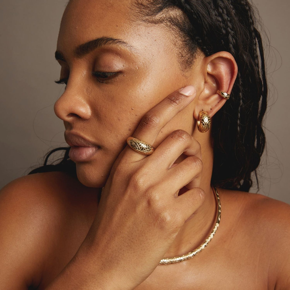 Aurate x Frye: Western Stitch Dome Ring