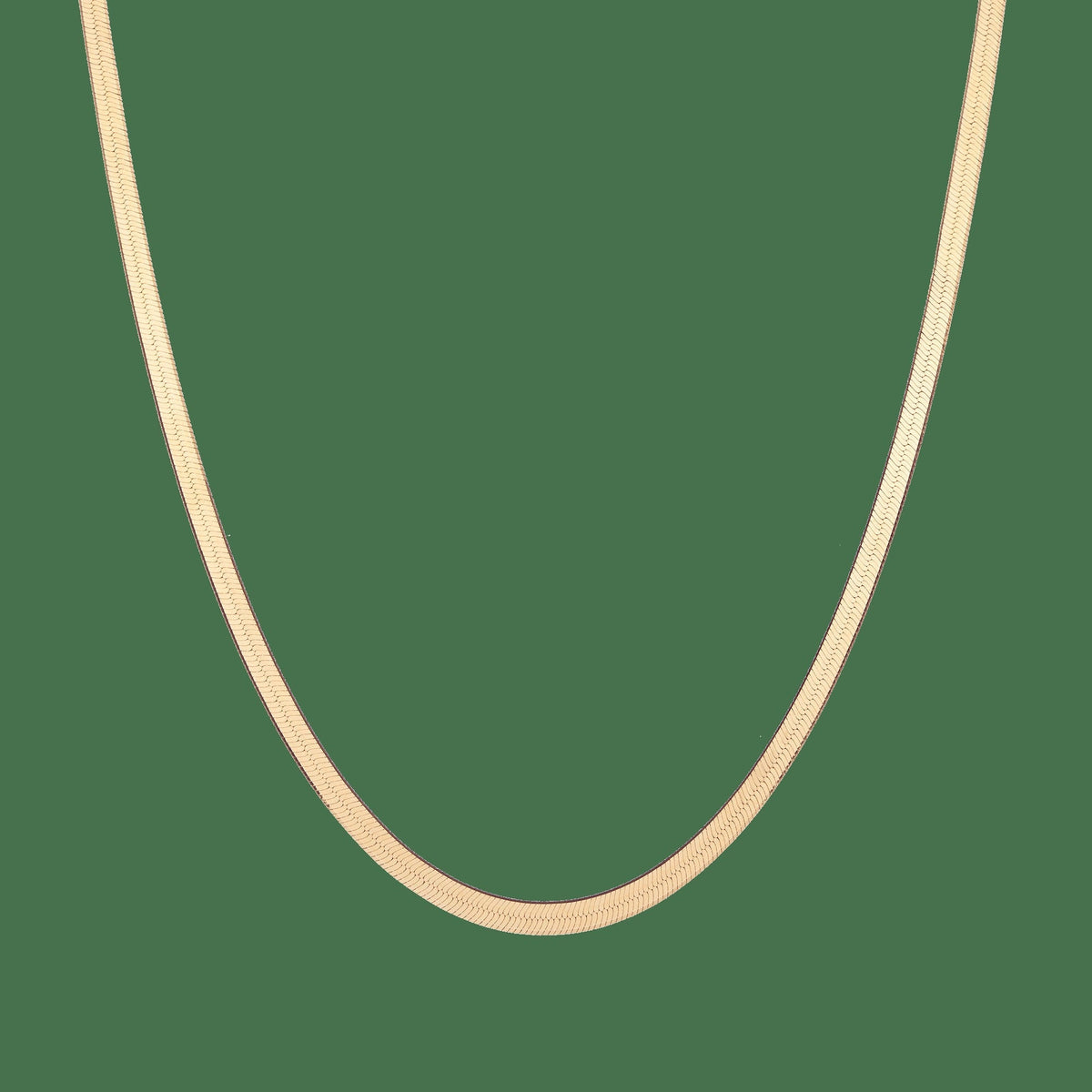 Gold Herringbone Chain Necklace