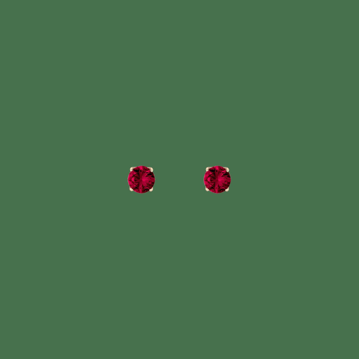 Round Gemstone Solitaire Stud Earrings